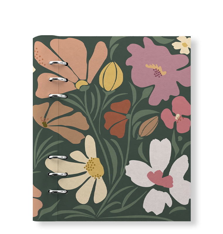 Clipbook Floral A5 Organiser Wild Flowers Green