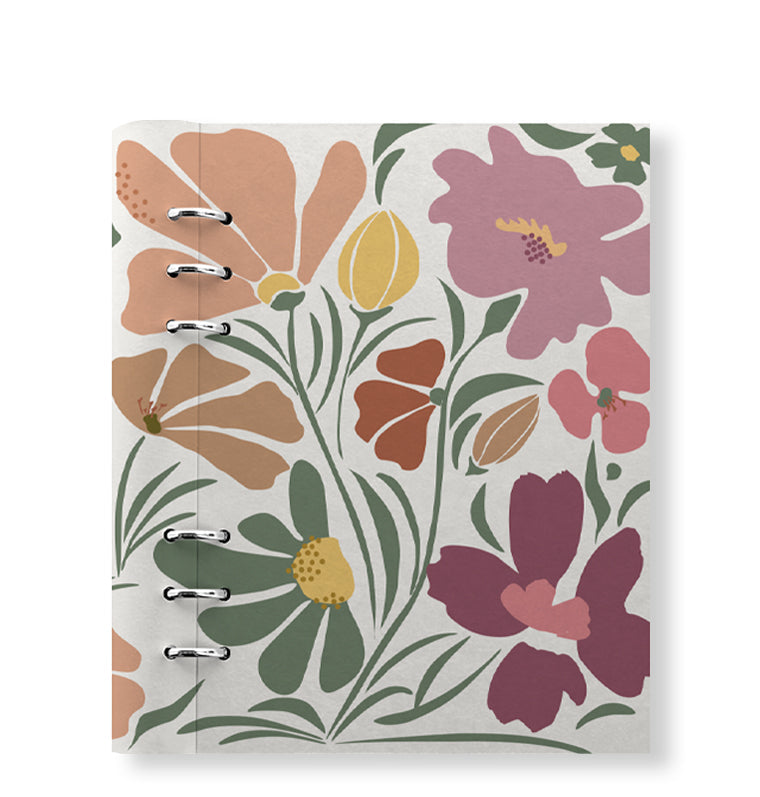 Clipbook Floral A5 Organiser Wild Flowers Green & White