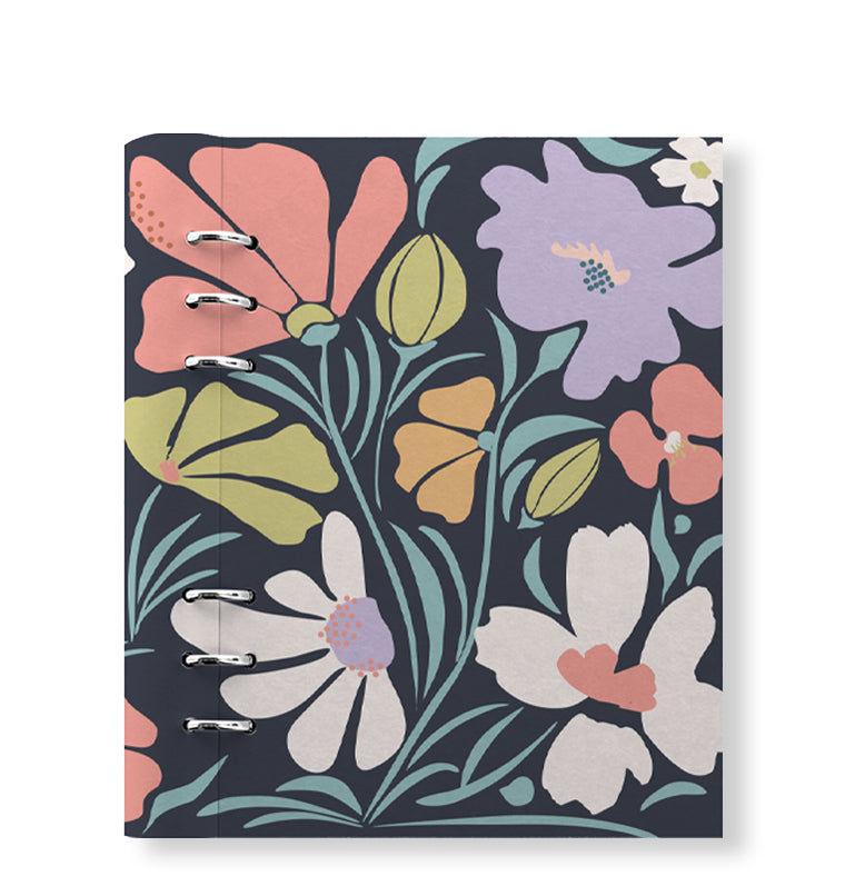 Clipbook Floral A5 Organiser Wild Flowers Blue