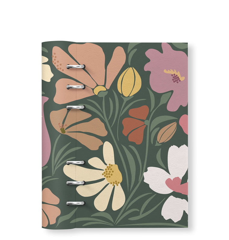 Clipbook Floral Personal Organiser Wild Flowers Green