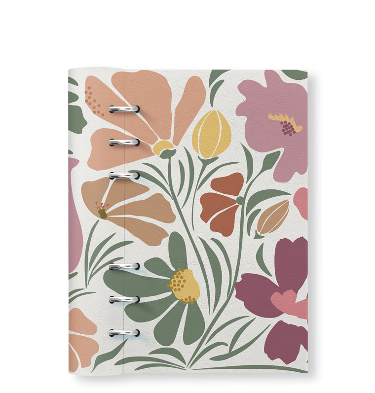 Clipbook Floral Personal Organiser Wild Flowers Green & White