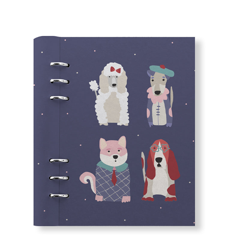 Clipbook Pets A5 Organiser Dogs Indigo