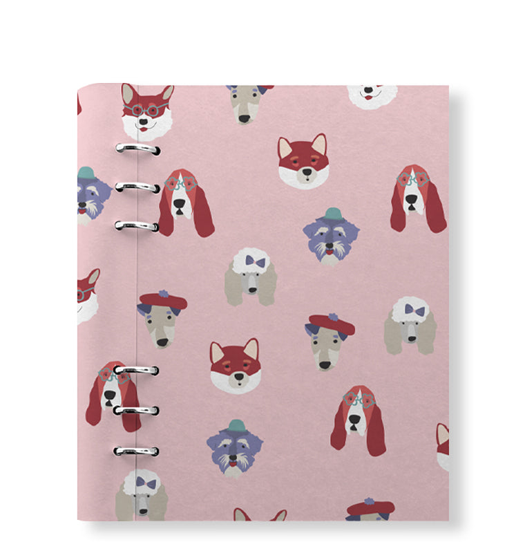 Clipbook Pets A5 Organiser Dogs Pink