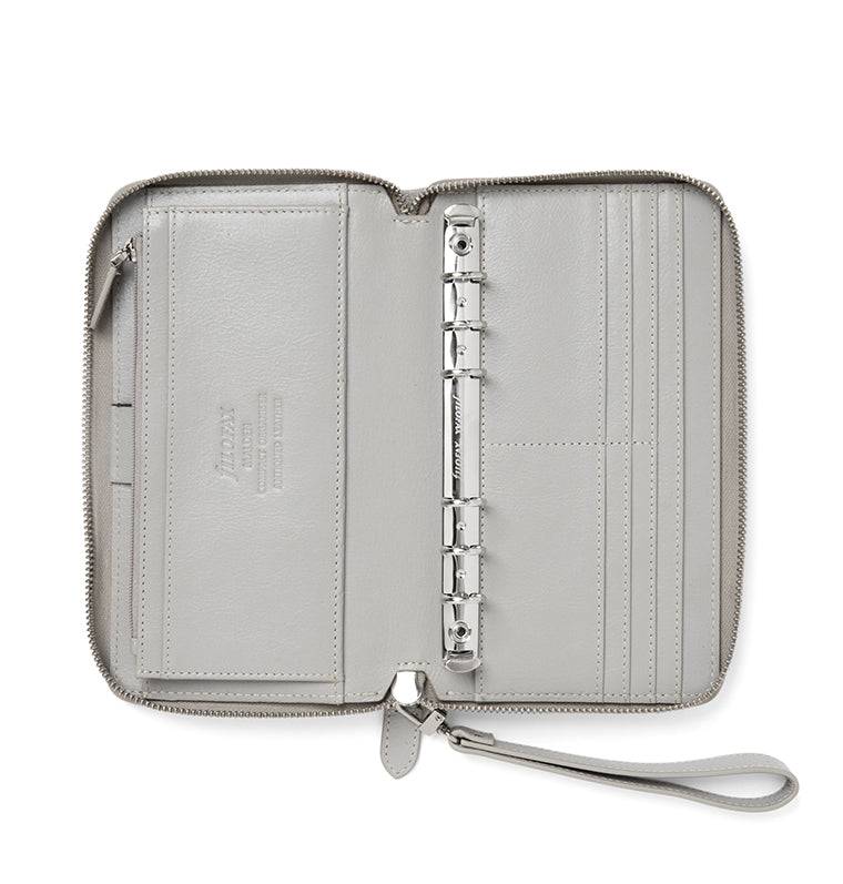 Filofax Saffiano Zipper Organiser, Personal Compact Size, Aquamarine - Crossover Grain Leather Look Six Rings Week To View Calendar 2022 (C022536-22 - View #10