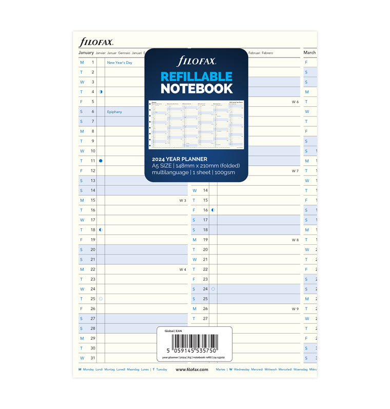 Filofax Notebook Jahresplaner A5 2024