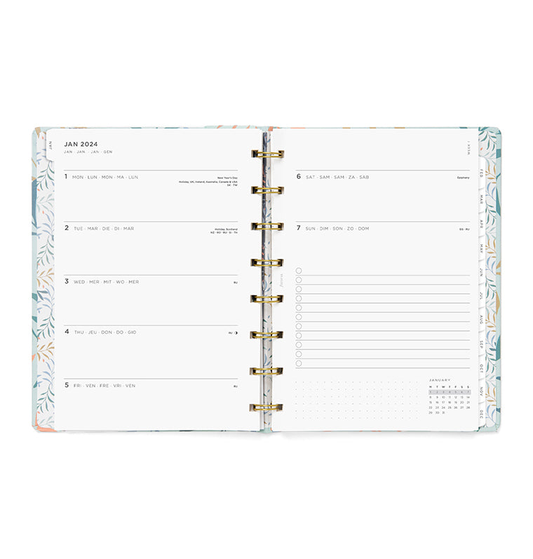 Botanical A5 Planner Mint 2024