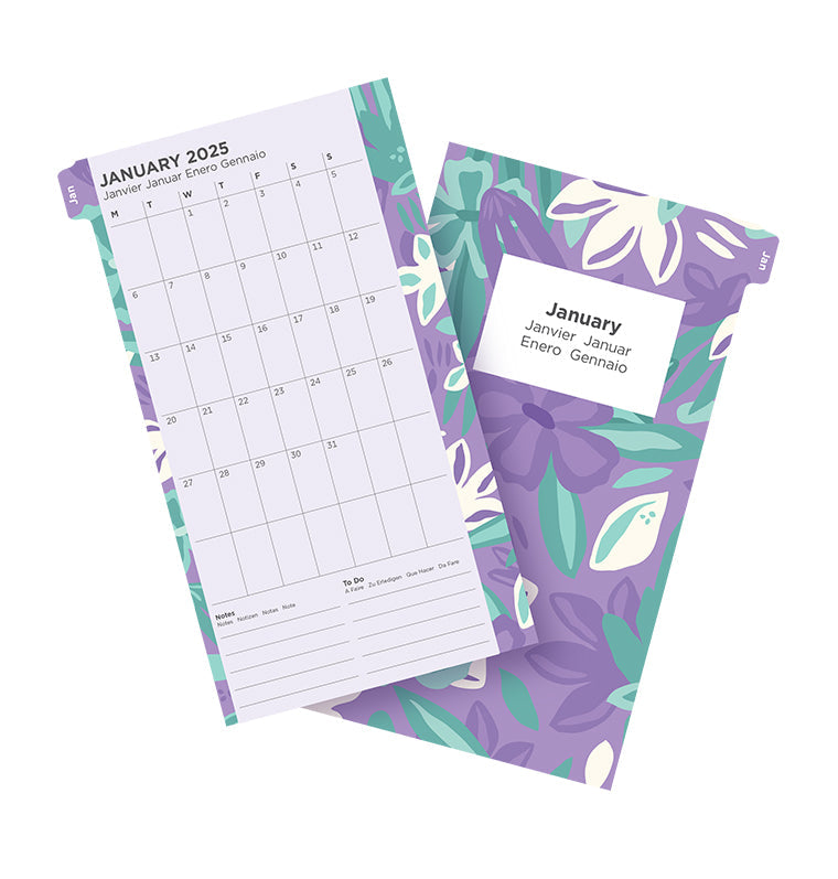 thumbnail image 2 of Filofax Calendar Diary Refill, A5 Size, Week-to-View With Appointments, Minimal Diary Pack, Vertical, White Paper, Multilingual: Five Languages, 2025 (C68593-25 2 of 9