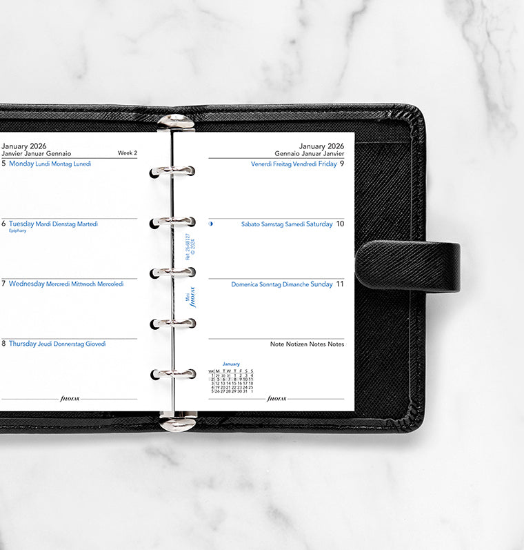 Filofax 1 Woche / 2 Seiten multilingual Mini 2026 26-68127