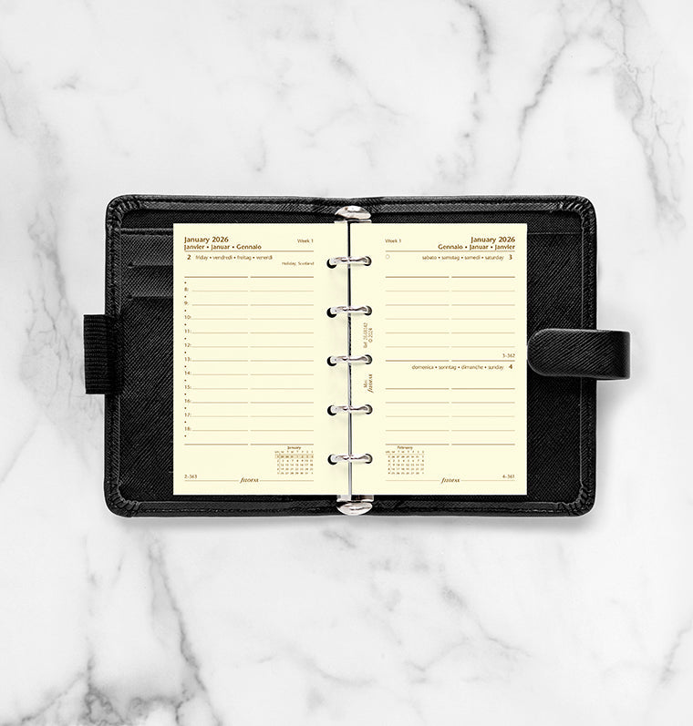 Filofax 1 Tag / 1 Seite multilingual Mini 2026 26-68142
