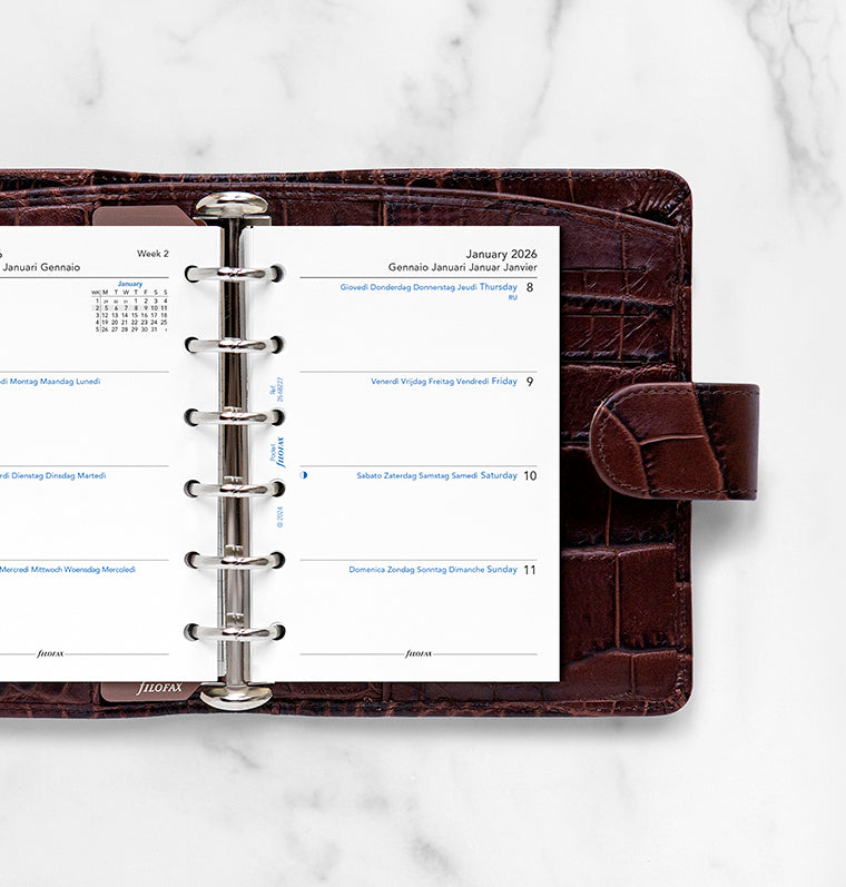 Filofax 1 Woche / 2 Seiten multilingual Pocket 2026 26-68227