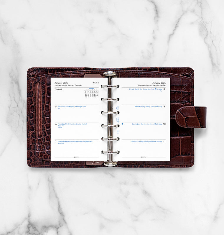 Filofax 1 Woche / 2 Seiten multilingual Pocket 2026 26-68227