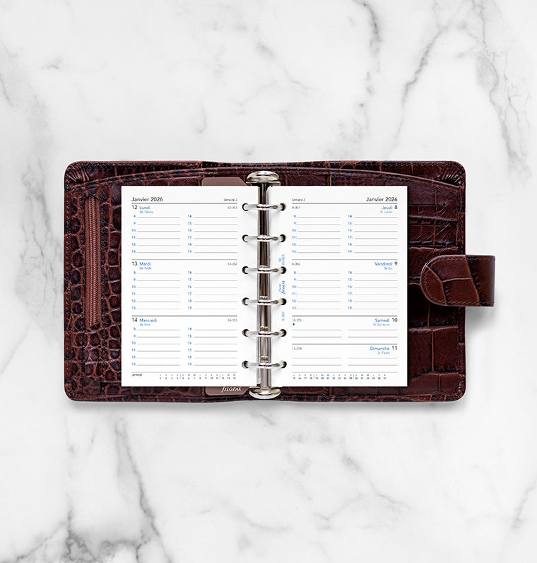 Recharge Filofax Mini 2025 – Semaine Sur Une Page – Papier Blanc 80g – Anglais – C68126-25