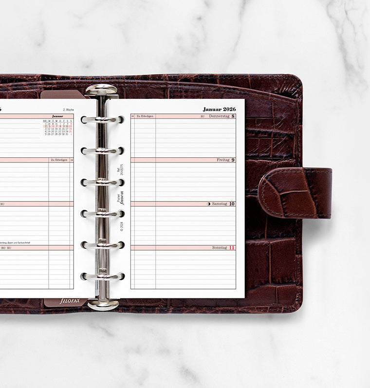 Filofax 1 Woche / 2 Seiten deutsch Pocket 2026 26-68275