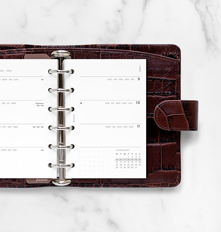 Filofax Minimal Kalender 1 Woche / 2 Seiten Pocket 2026 26-68290