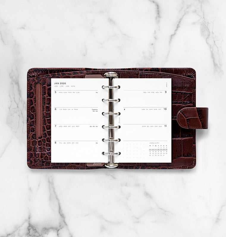 Filofax Minimal Kalender 1 Woche / 2 Seiten Pocket 2026 26-68290