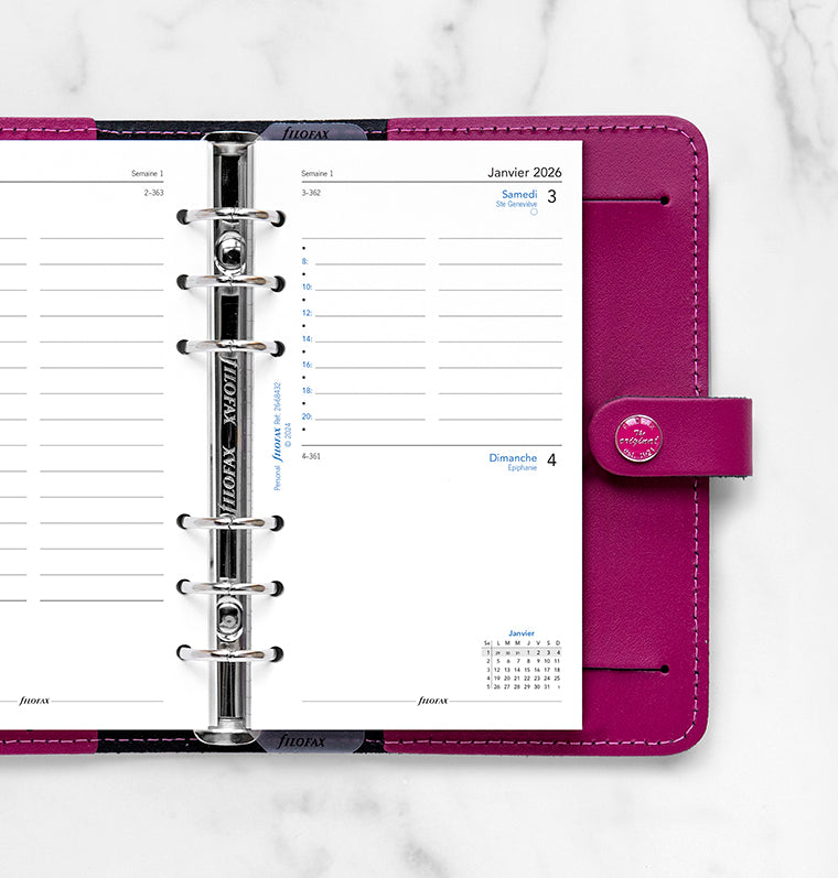Recharge Filofax 2026 - Personal - Français - Un jour par page - 26-68432
