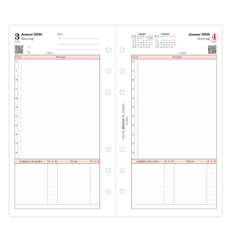 Filofax 1 Tag / 1 Seite Professional deutsch Personal 2026 26-68474