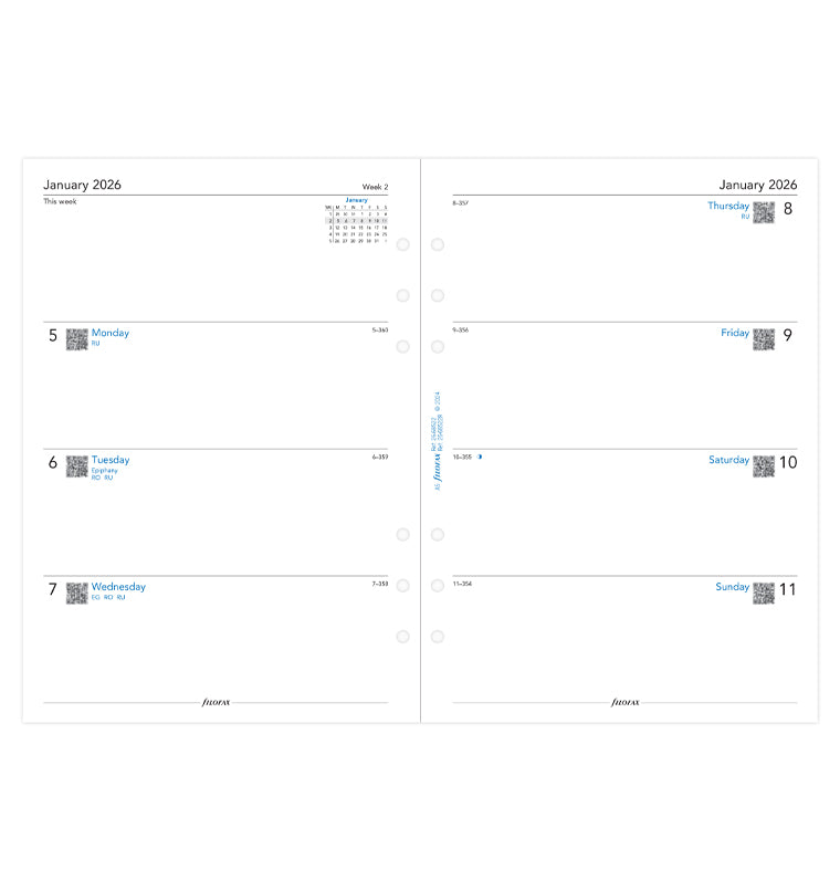 26-68522, 1 Woche / 2 Seiten englisch A5 2026