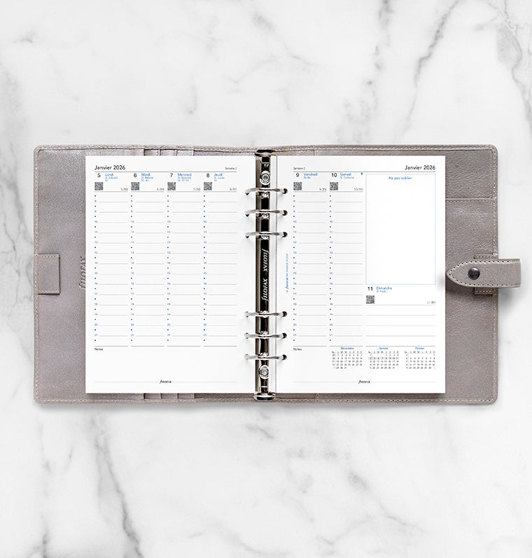 Recharge D'Agenda 2026 Filofax Personal Minimal - Semainier Sur 2 Pages, 5 Langues, Format Personal