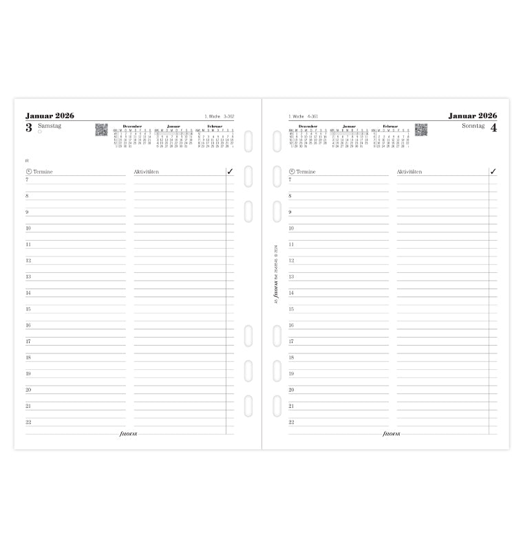 Filofax 1 Tag / 1 Seite deutsch A5 Multifit 2026 26-68546