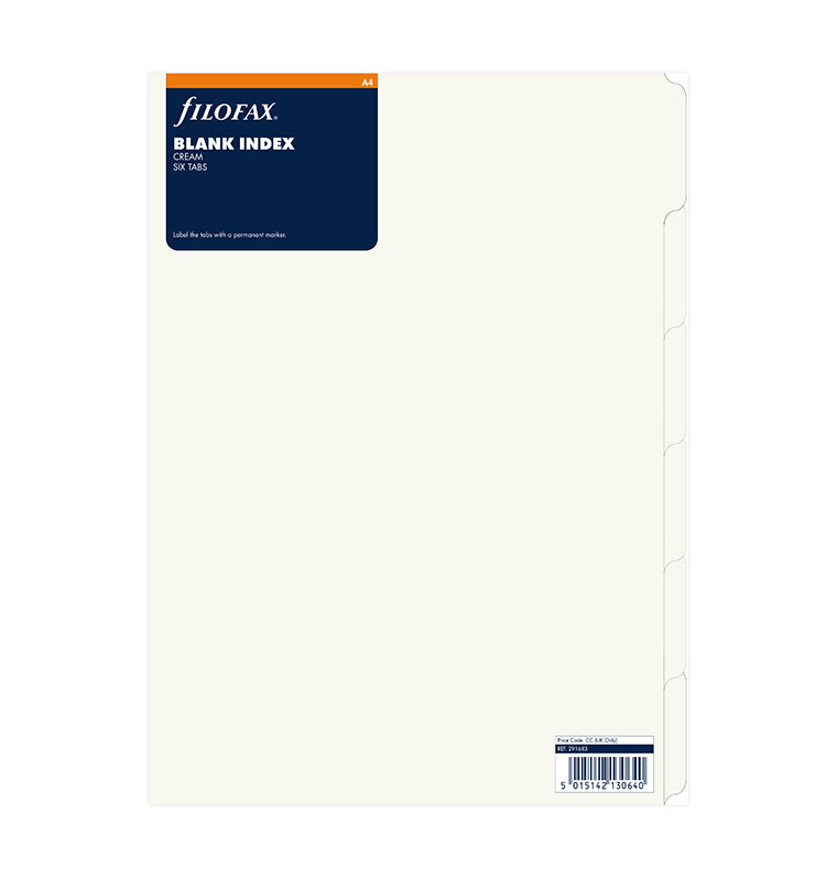 6er Blanko Trennblätter Cream - A4