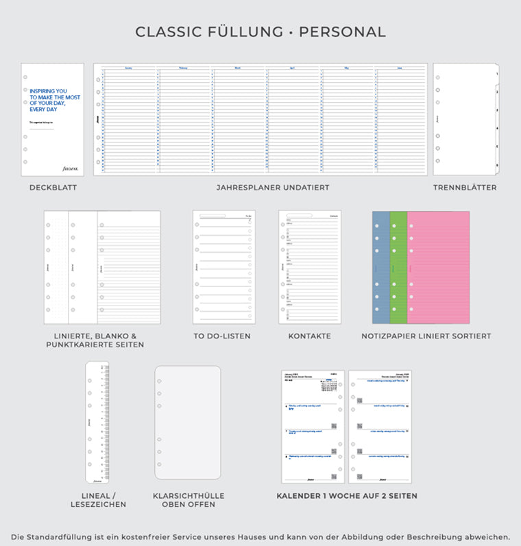 Personal Classic Fill Filofax 