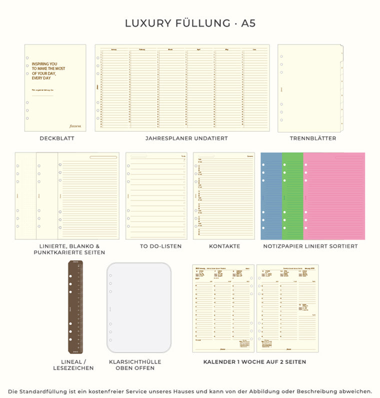 A5 Luxury Fill Filofax