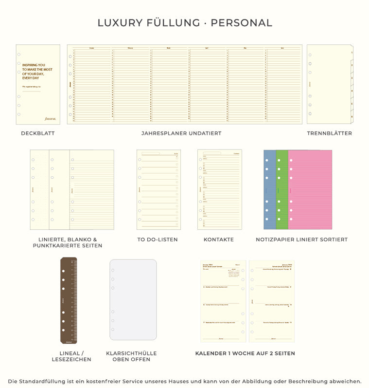 Filofax Luxury Füllung - Personal