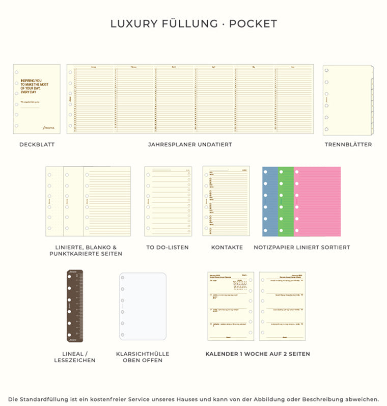 Pocket Luxury Fill Filofax 