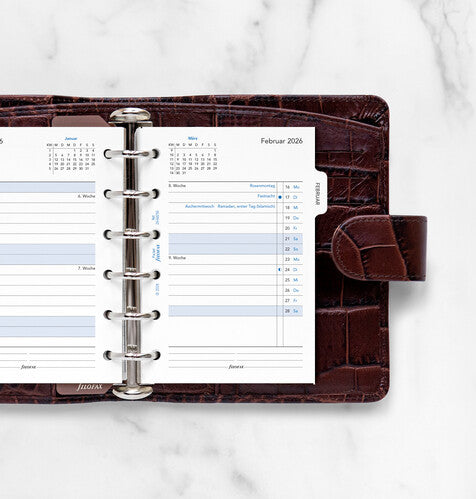 Filofax 1 Monat / 2 Seiten deutsch Pocket 2026