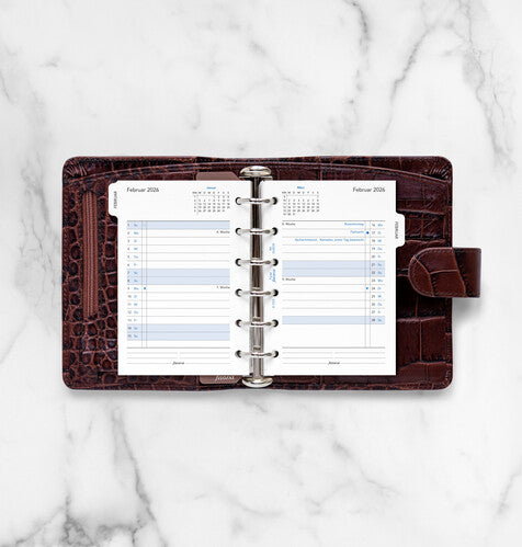 Filofax 1 Monat / 2 Seiten deutsch Pocket 2026