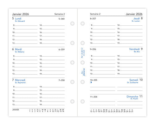 Filofax Agenda 2026 Semainier Personnel Avec Notes 5 Langues