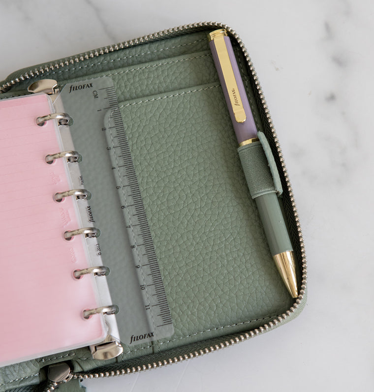Norfolk Pocket Compact Zip Organiser Sage
