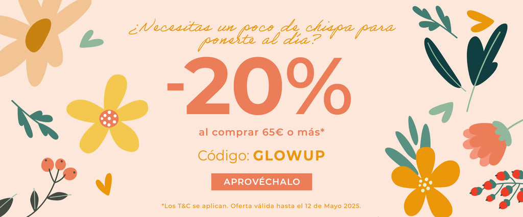 -20 % al comprar 65€ o más con el código: GLOWUP