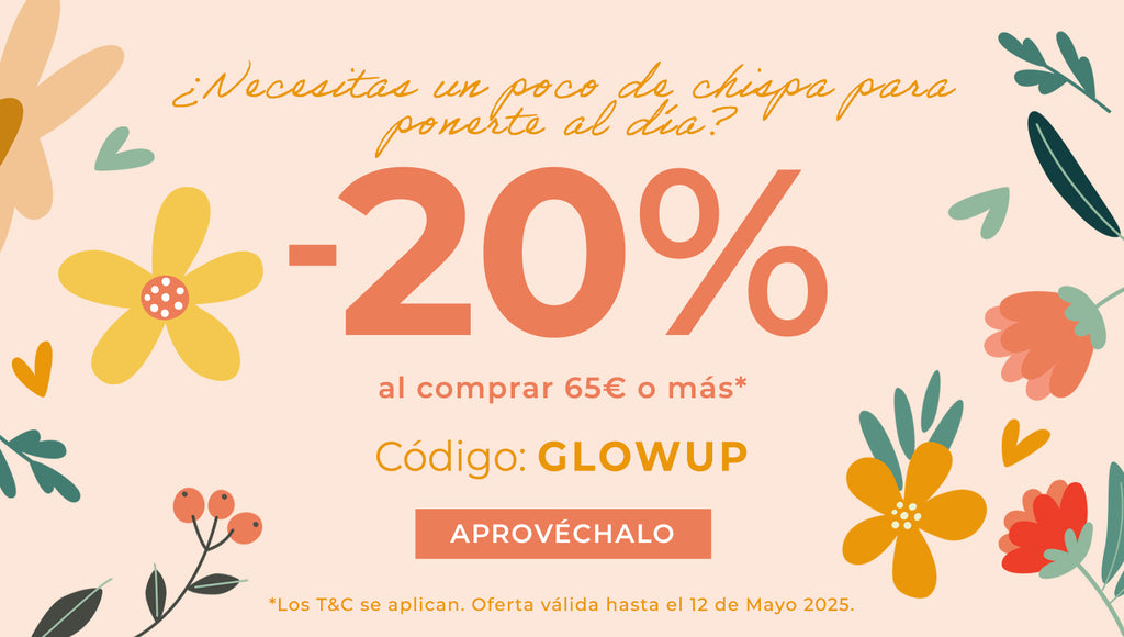 -20 % al comprar 65€ o más con el código: GLOWUP