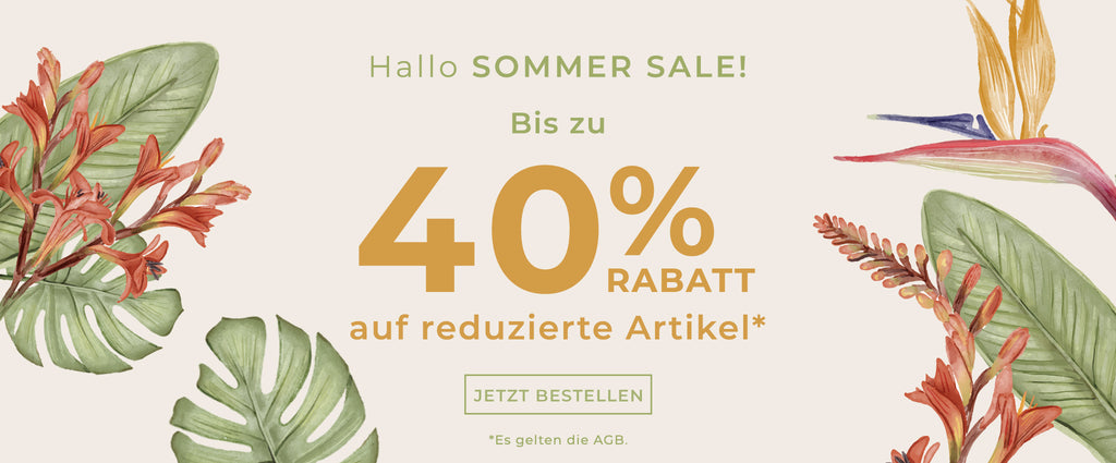 Sommer Sale! Bis zu 40% Rabatt auf reduzierte Artikel.