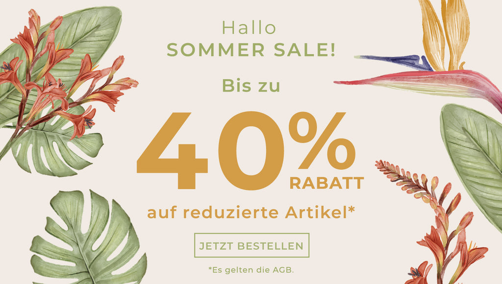 Sommer Sale! Bis zu 40% Rabatt auf reduzierte Artikel.