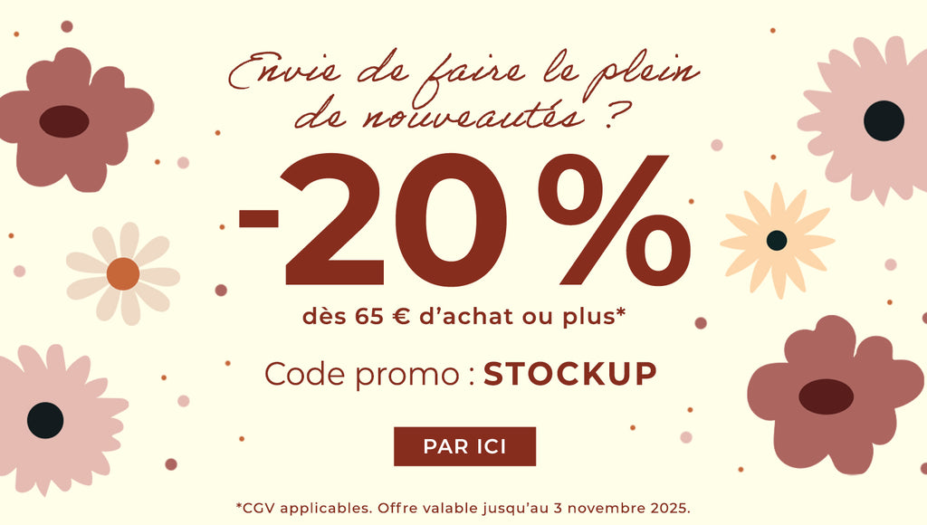 -20 % dès 65 € d’achat avec le code promo : STOCKUP