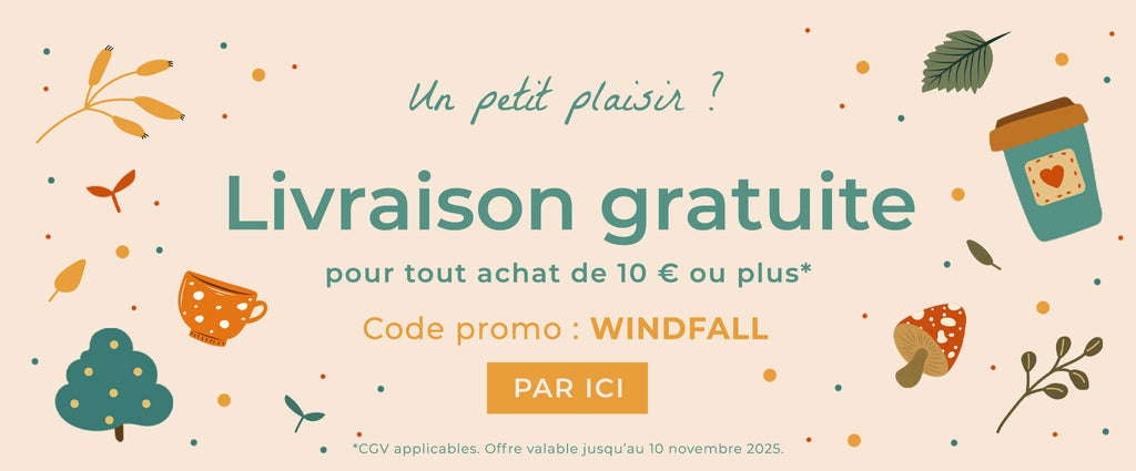 Livraison gratuite pour tout achat de 10 € ou plus. Code promo WINDFALL.