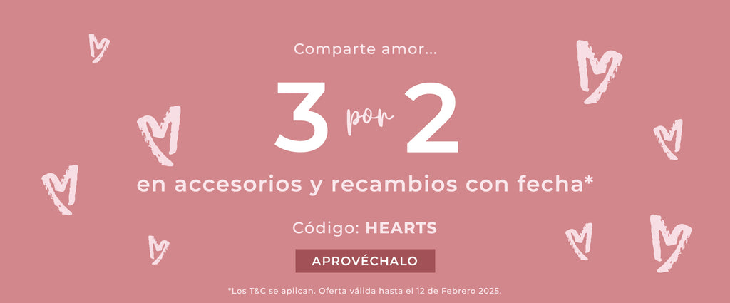 3 accessoires & recharges datées pour le prix de 2 avec le code : HEARTS