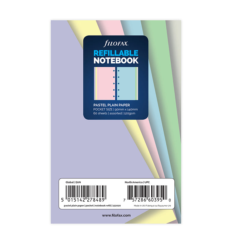 Filofax Notebook Pocket Pastel blanko Einlagen