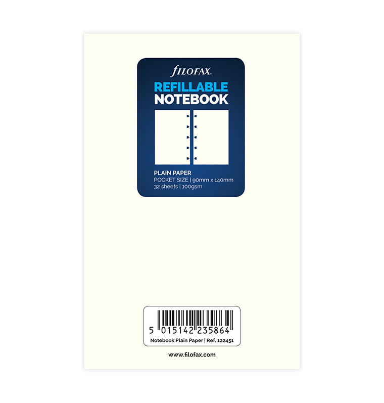 Filofax Notebook Pocket blanko Einlagen