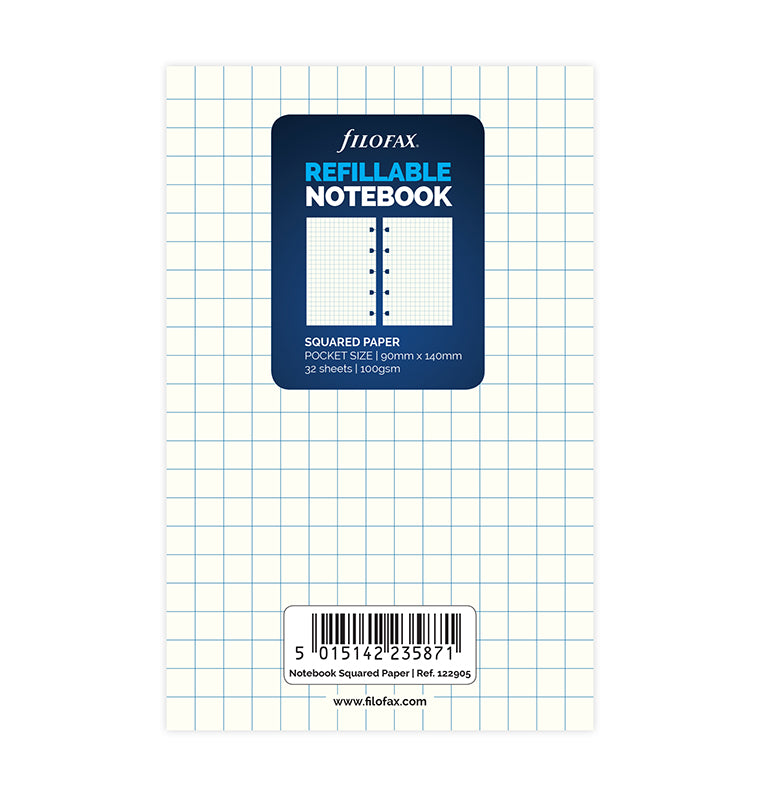Filofax Notebook Pocket karierte Einlagen