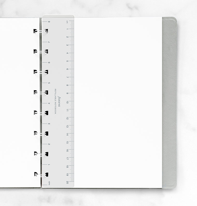 Lineal/Lesezeichen transparent für nachfüllbares Notizbuch - A5