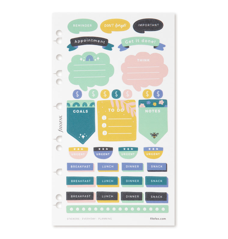 Filofax Everyday Planning Stickers for Organisers, Notebooks and Clipbook