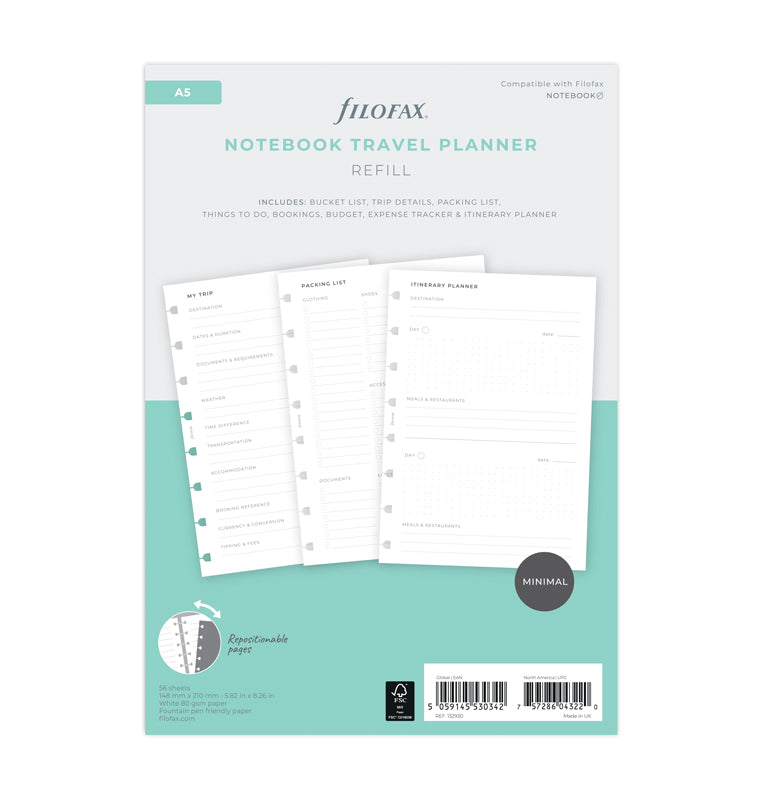Filofax Notebook Reise-Planer Notebook - A5