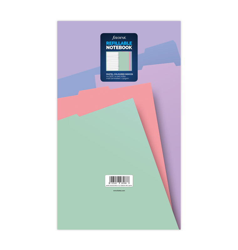 Filofax Notebook pastellfarbenes Register - A4