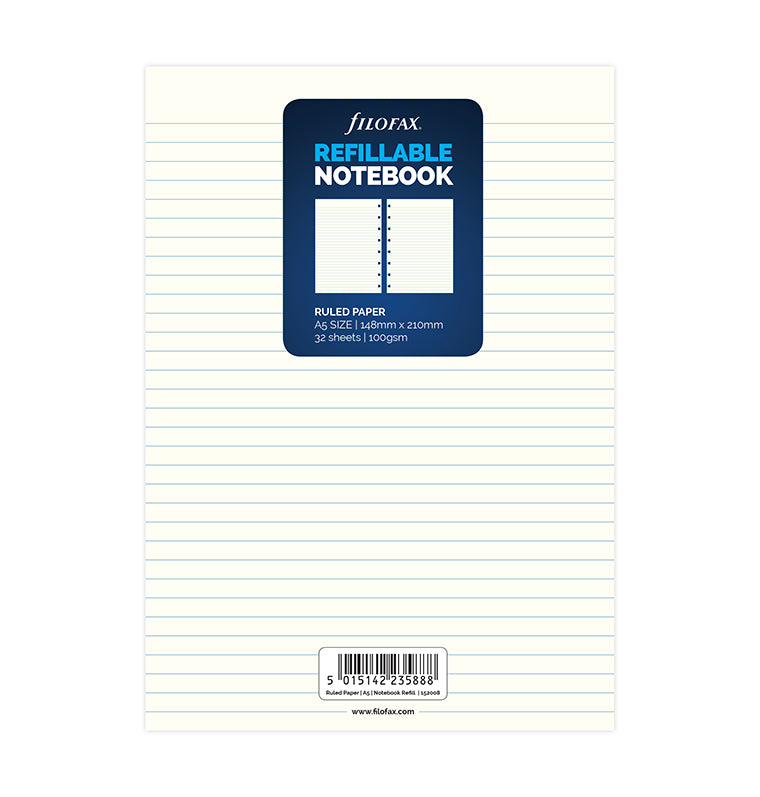 Filofax 343032 Recharge pour Organiseur feuille A5 ligné Crème Filofax 343032 Recharge pour Organiseur feuille A5 ligné Crème