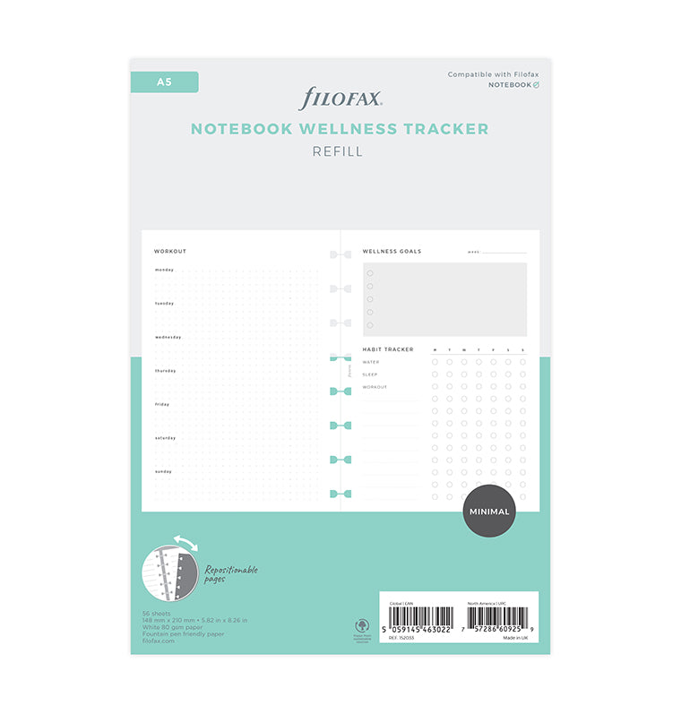 Filofax Notebook A5 Wellness Tracker