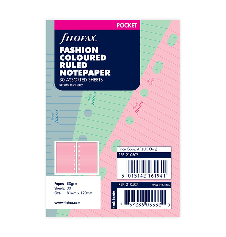 Notizpapier Fashion sortiert liniert - Pocket